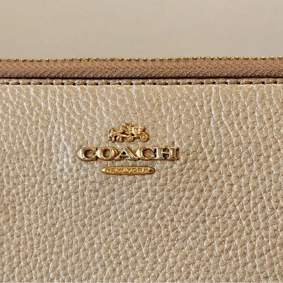COACH Gold Zipper Leather Wallet - Picture 7 of 7